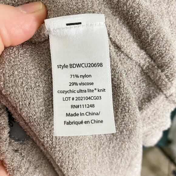 Barefoot Dreams Tan Cardigan Sweater Women's Size Small Tie Belt Waist Pockets - Picture 7 of 8